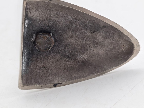 Image 1 of Vintage industriële massief RVS vaas