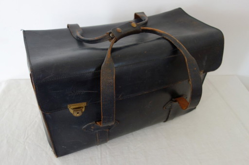 Vintage leather pilot suitcase Air France aviation
