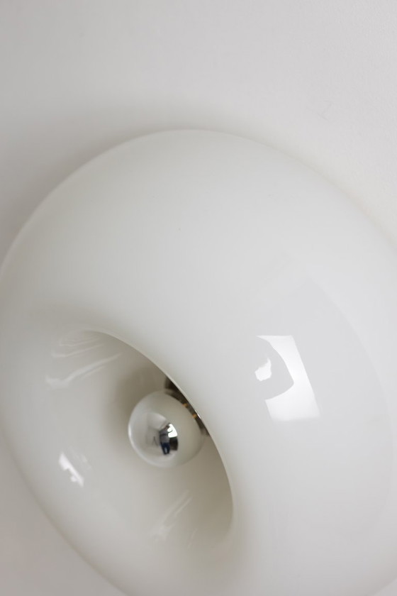 Image 1 of Castiglioni. Pair of opaline glass wall sconces. 20th century.