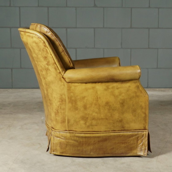 Image 1 of Set di poltrone Chesterfield vintage – pelle verde – anni '70