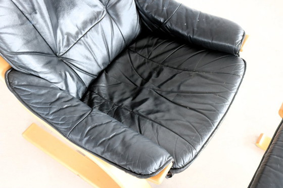 Image 1 of Vintage Swedish armchair with footstool