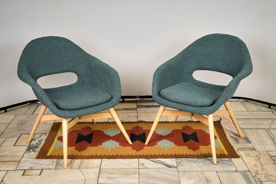 Image 1 of Juego de dos sillones Shell de Miroslav Navratil, década de 1960, Checoslovaquia