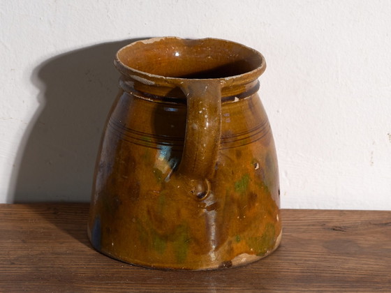Antique folk glazed pottery jug – Central Europe, circa 1930 – Crockery, Rustic (photo 22 of 40)