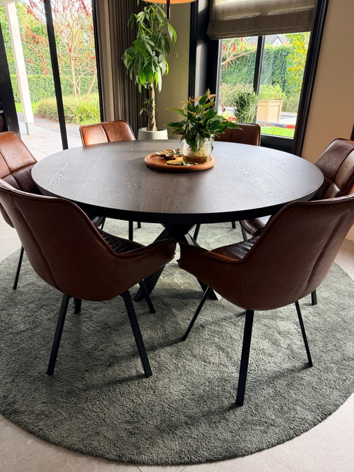 Ronde eiken eettafel 150cm table du sud