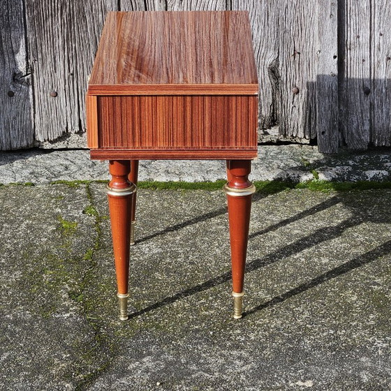 Image 1 of VALENTINES OFFER - French Mid Century Nightstand-French Vintage Bedside Table-High Gloss Finish-60s