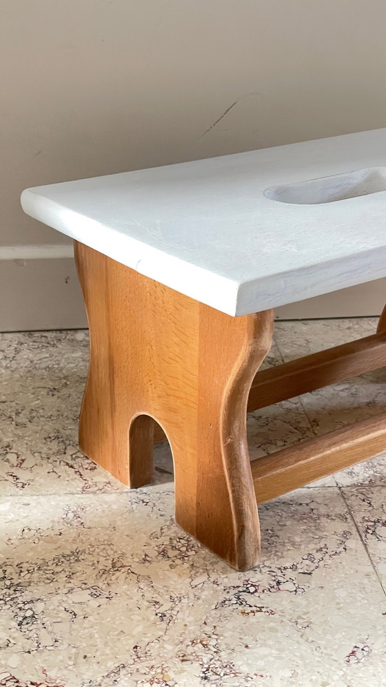 Image 1 of Vintage Beech Wood Stool
