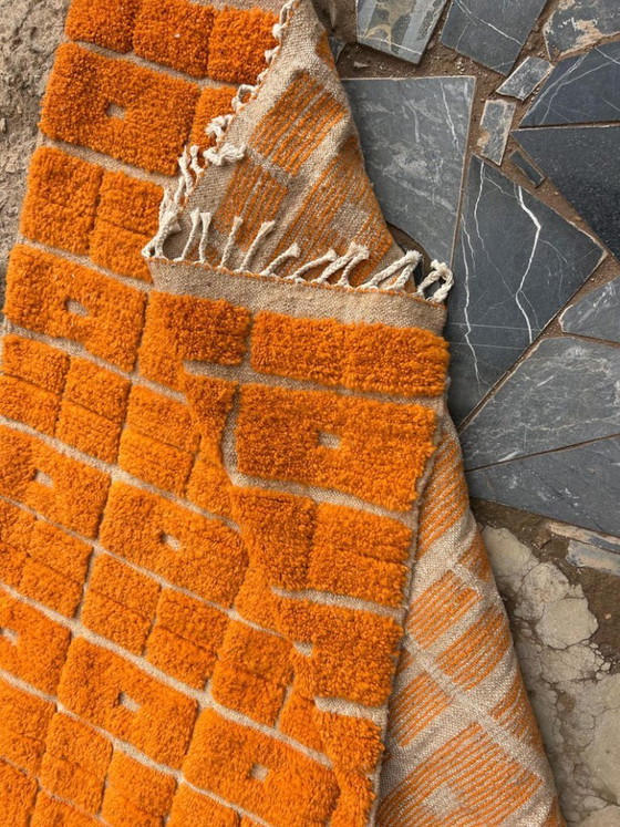 Image 1 of Oranger Berberwollteppich 250 cm x 150 cm