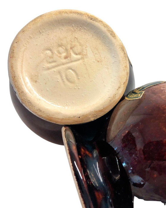 Image 1 of Pair of Vintage Bay Keramik W. Germany Vases - Model 290-10 - Turqouise Brown Fat Lava Glaze