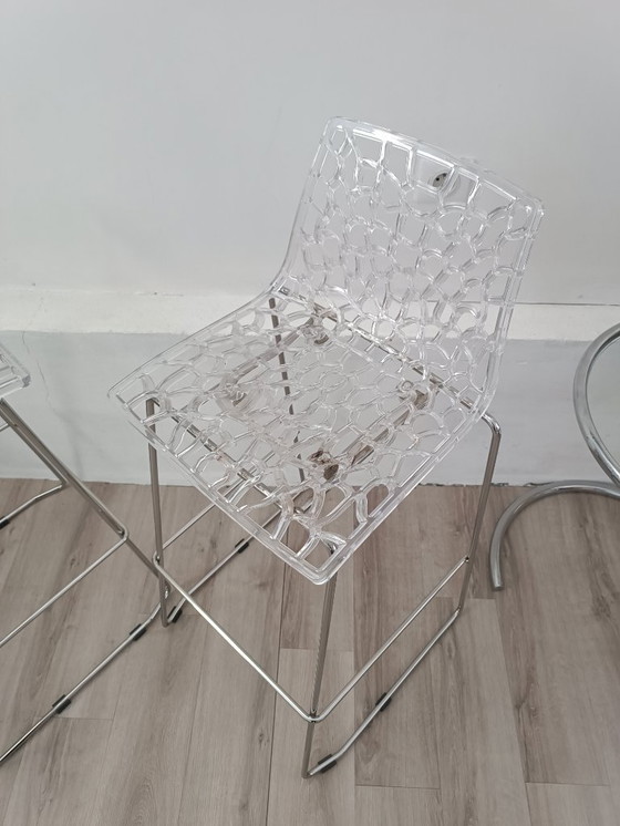 Image 1 of Pair of designer high stools Made in Italy