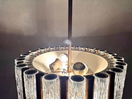 Vintage Kaiser Leuchten Chandelier – Glass, Brass (photo 12 of 12)