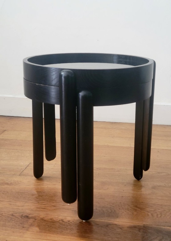 Porada Arredi Cabiate Nesting Tables, Set Van 2, Made In Italy – Bijzettafels, Glass, Wood (photo 6 of 9)