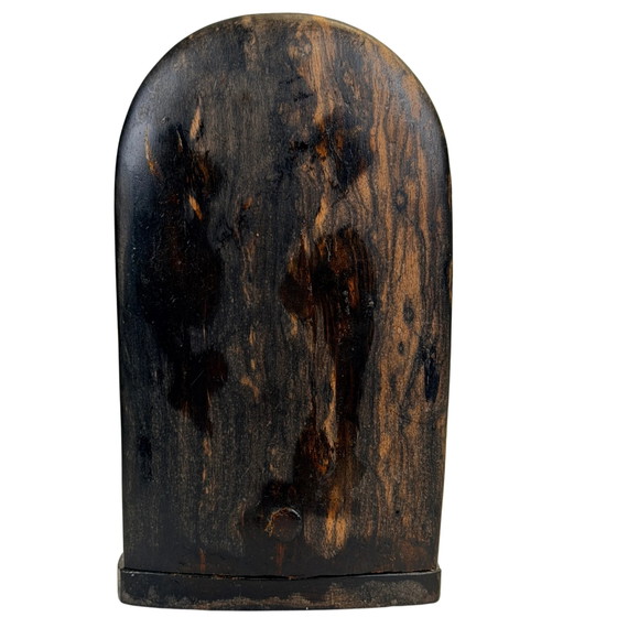 Buda de madera de calamandro de Sri Lanka en Dhyana Mudra con aureola – Lote 756 – Esculturas (photo 5 of 8)