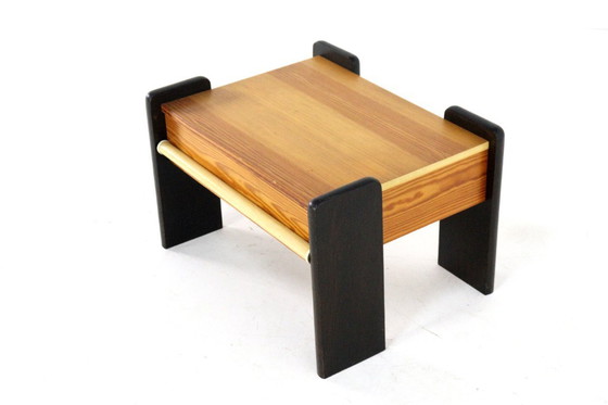 Image 1 of Set of 2 pine bedside tables vintage brutalist