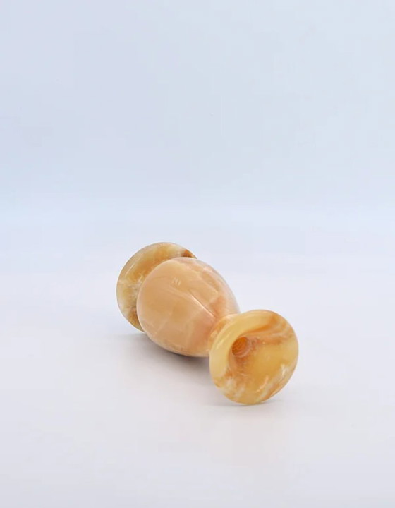 Image 1 of Bougeoir ou vase en onyx vintage