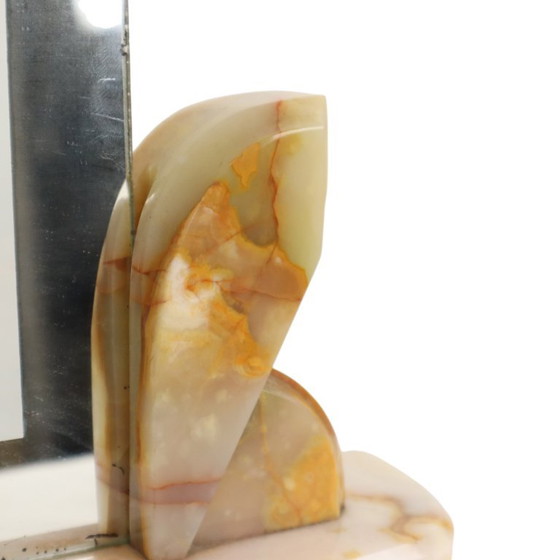 Cuadro grande estilo art déco con marco de fotos, mármol ónix y borde espejado. – Marcos de fotos, Marble (photo 22 of 22)