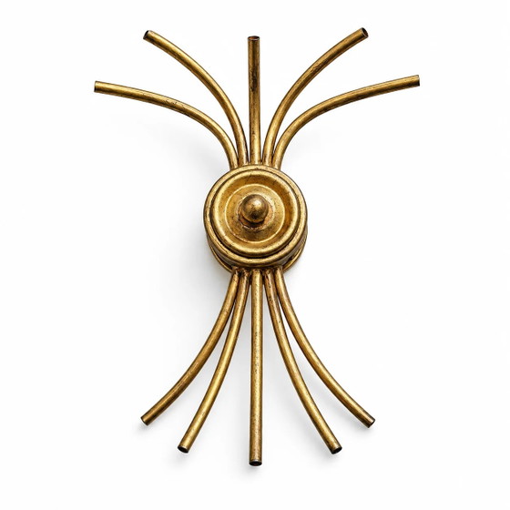 Grande applique o candeliere a 5 bracci in metallo verniciato ottone, dal design elegante e minimalista di (photo 2 of 6)