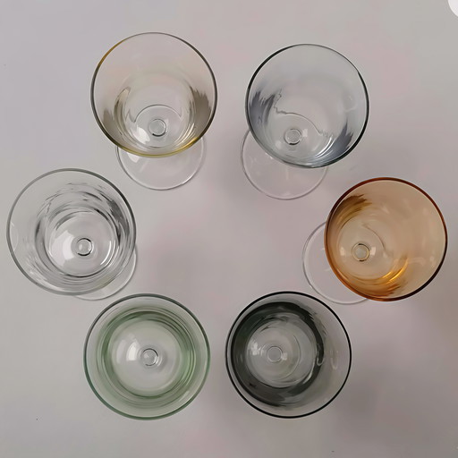 Set of 6 Vintage Iridescent Portrait Glasses