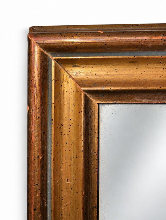 Specchio con cornice dorata, Legno, Vetro, Dorato, Vintage (foto 4 di 5)