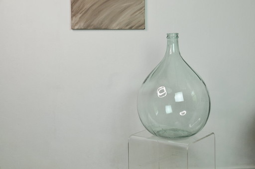 French yeast bottle XXL light blue vase