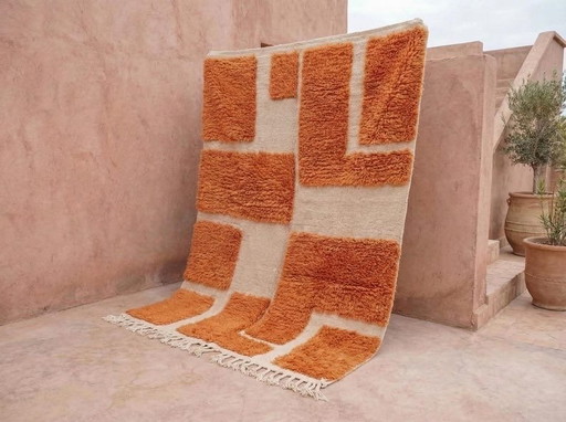 Tapis en laine naturelle fait main artisanale marocaine 150/250 cm