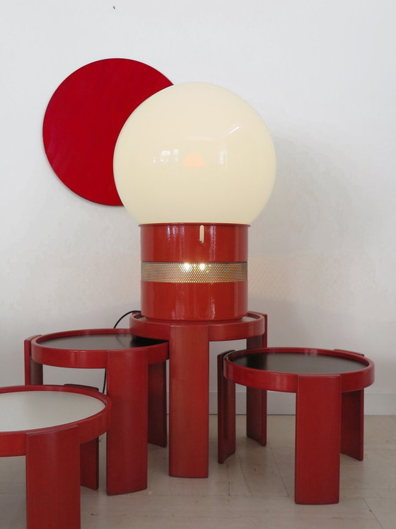 Mezzo Oracle Table lamp by Gae Aulenti for Artemide, Italy, 1969, Red (photo 6 of 14)