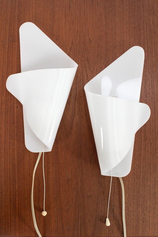 Pair of plexiglass wall lamps
