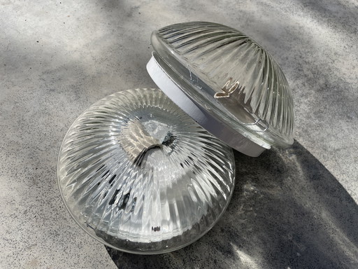 Set aus 2 identischen Glasdeckenlampen