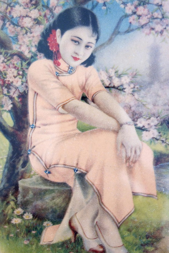 Image 1 of 2 chinesische Werbeplakate im Shanghai-Stil der 1930er Jahre