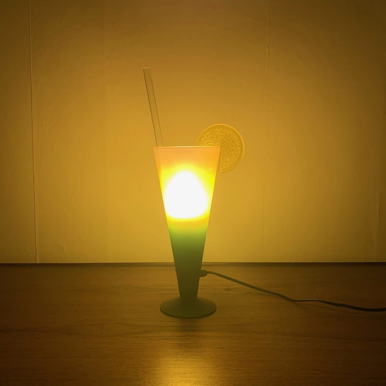 Image 1 of Cocktail Lamp with Straw and Lemon Slice, 90s