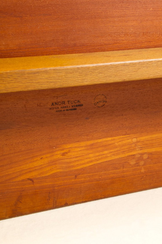 Image 1 of Table basse Hans Wegner AT-15 en teck massif et chêne pour Andreas Tuck