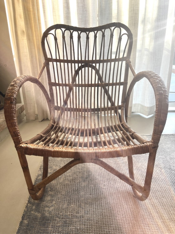 Fauteuil vintage en rotin – Rattan (photo 7 of 9)