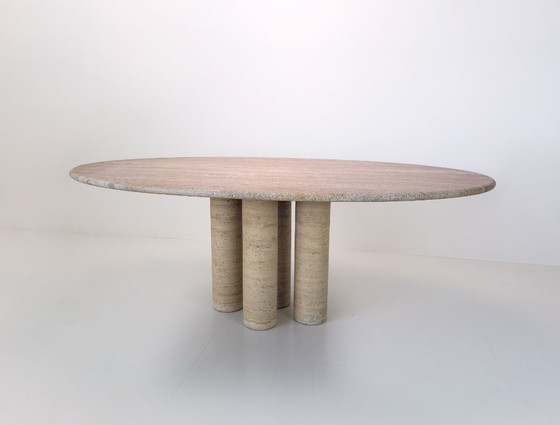 Image 1 of Mario Bellini – Il Colonnato – Italiaanse travertin eettafel, ca. 1980