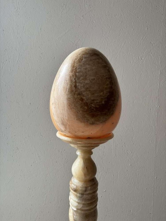 Image 1 of Lámpara de pie rara de mediados de siglo en alabastro