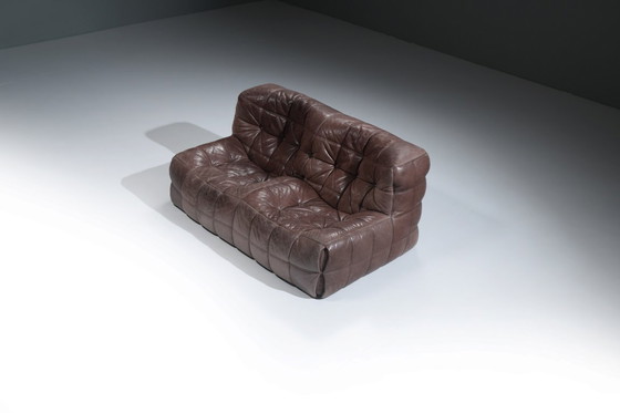 Image 1 of Divano Kashima in pelle vintage del 1982 di Michel Ducaroy per Ligne Roset Francia