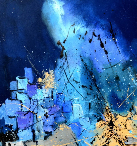 Pintura abstracta, azul y oro, Pinturas y dibujos, Lienzo (foto 2 de 5)