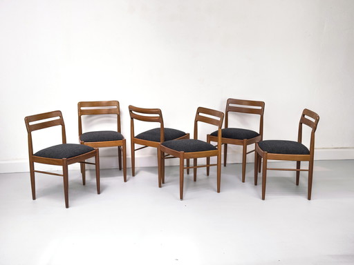 Chaises de salle à manger danoises en teck par H. W. Klein pour Bramin, 1960s, Set of 6