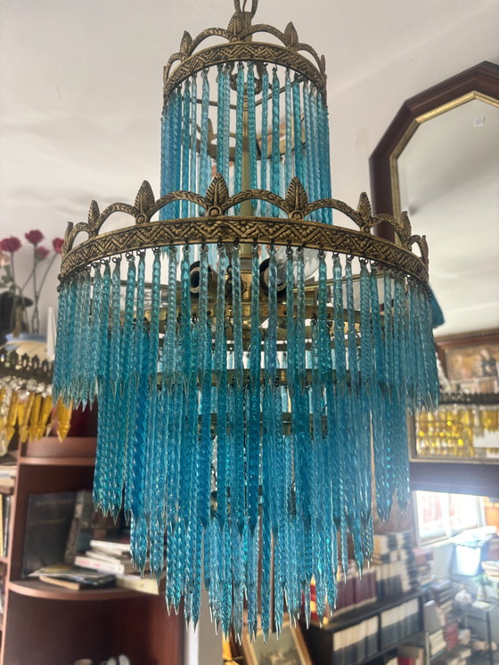Lampadario italiano – Vetro, Ottone (photo 3 of 5)