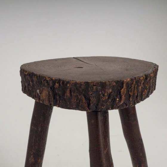 Set of 2 Rustic Hand-Crafted Wooden Stools (photo 11 of 19)