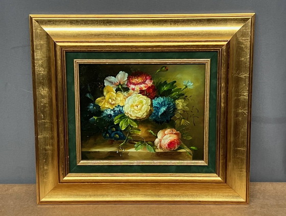 Still life "Bouquet of flowers" in a beautiful frame. – Paintings & Drawings, Wood (photo 2 of 7)