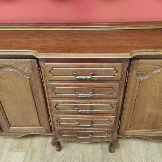 Image 1 of Vintage Louis XV dressoir wandkast buffetkast keukenkast met bordenrek 