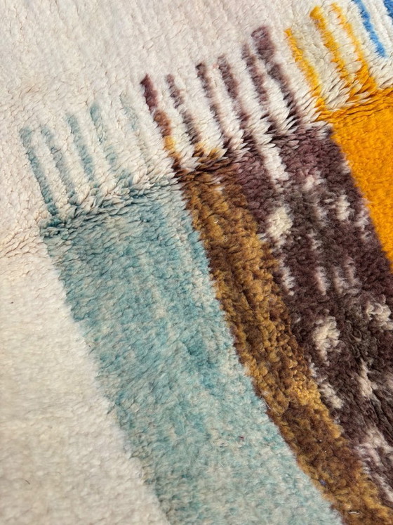 Image 1 of Berber Colorful Moroccan Beni Ourain Wool Rug 160x250 cm - Berber Moroccan Rug - Handmade Boho Floor Carpet with Bold Multicolor