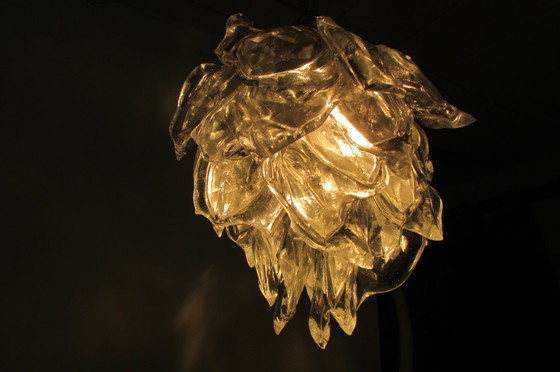 Image 1 of Designer hanglamp van roestvrij staal en glas
