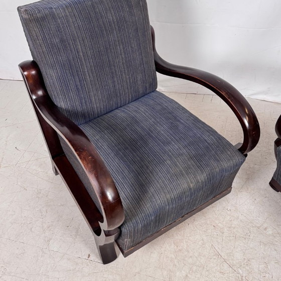 Image 1 of Debreceni Art-Deco-Sessel mit gebogenen Armlehnen, 1940er Jahre – Ungarisches Design