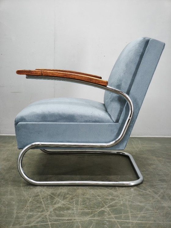 Image 1 of Fauteuil cantilever Bauhaus des années 1930, style Thonet S 411, attribué à Kovona