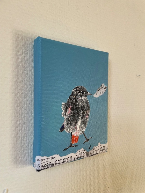 Image 1 of Painting of a young black redstart