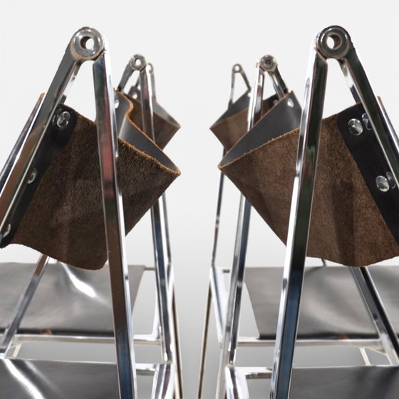 Image 1 of Juego de cuatro sillas de comedor plegables Lübke de Fantoni&Geraci, 1969