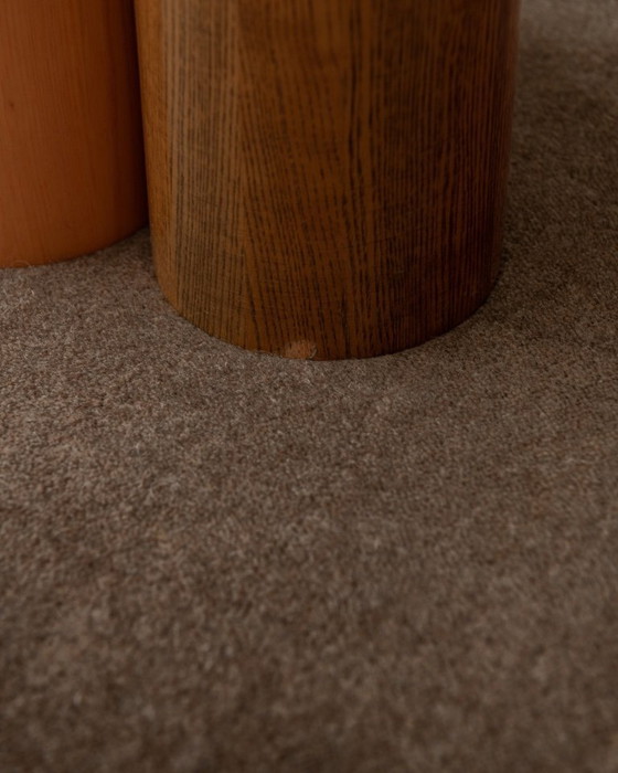 Image 1 of Vintage Saporiti Italia Dining Table – Enamel Column Base –  Postmodern 1980s