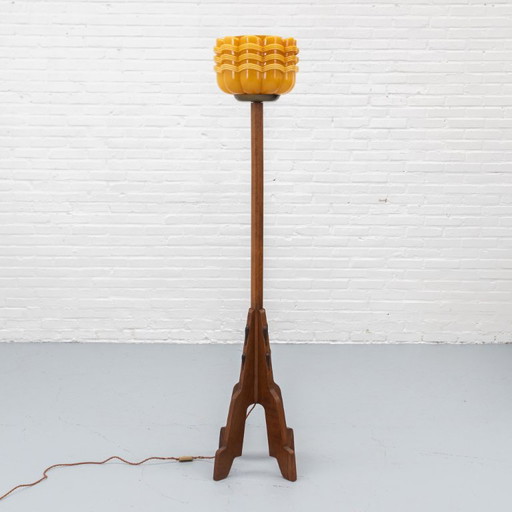 Lampadaire Art Déco – vloerlampen, Glass, Wood (photo 2 of 14)