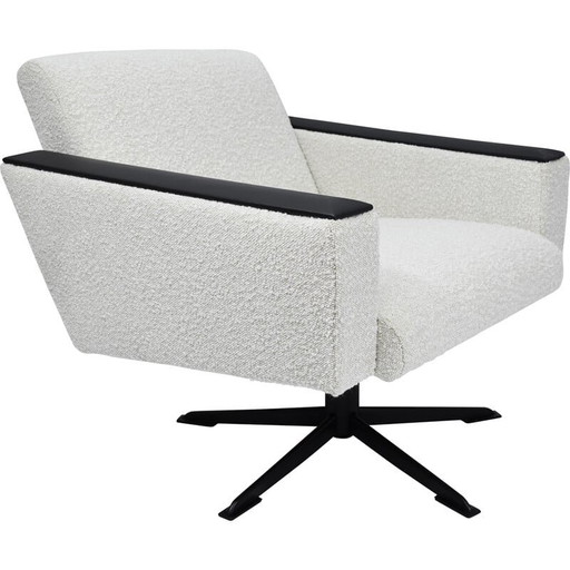 Fauteuil allemand vintage en Bouclé blanc, 1960s