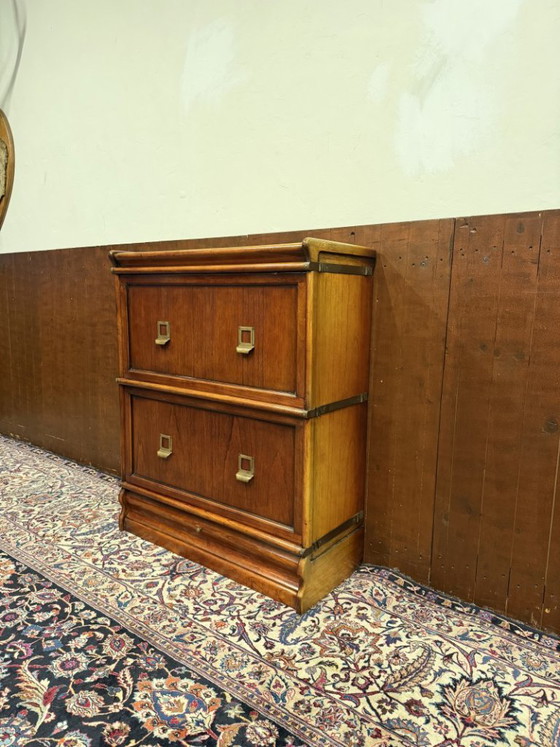 Original Globe Wernicke Filing Cabinet – Wood, Brass (photo 3 of 11)